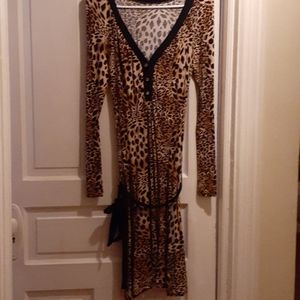Leopard knit dress